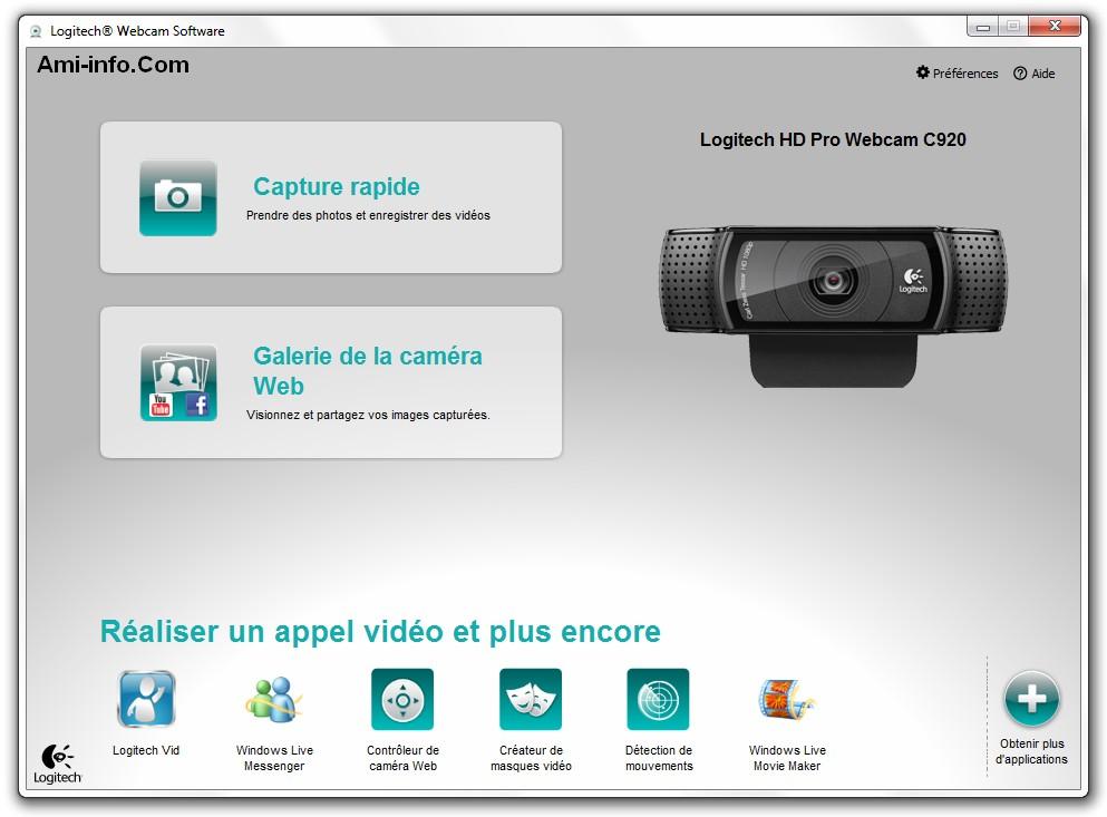 Logitech Webcam Software accueil